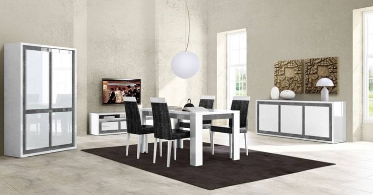 white glossy dining room furniture