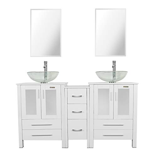 Bathroom Vanity Sink Combo White W/Side Cabinet