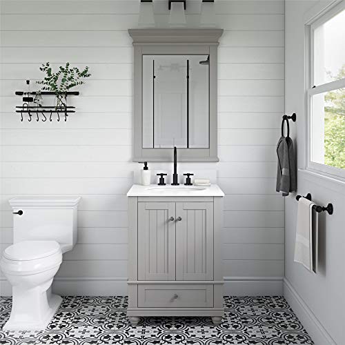 Dorel Living Monteray Beach 24 Inch, Gray Bathroom Vanity, 24