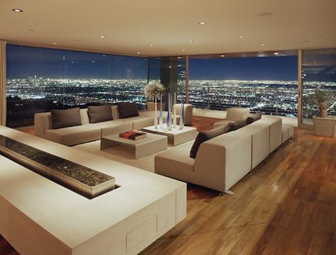 Night Time View from Hollywood Hills Living Room