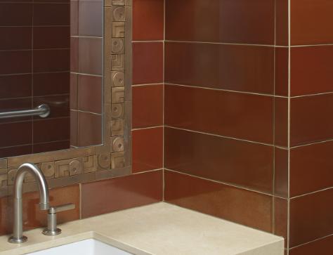 red brown wall tile