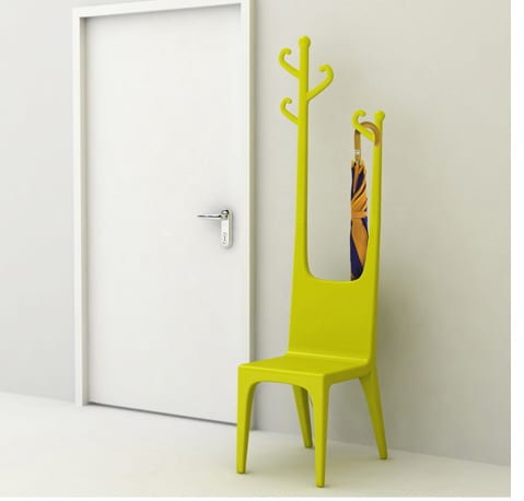 chair and coat rack combination