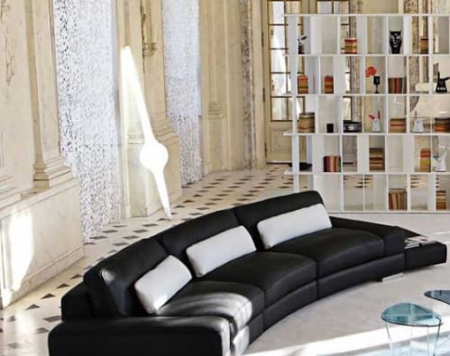 IL Teatro Leather Sofa By Roche Bobois. black leather sofas rounded