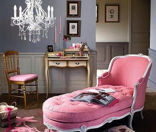 french pink chaise lounge