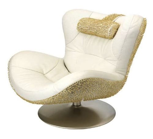 London Design Festival 2011 – Natuzzi Sound Chair With Gold Screws
