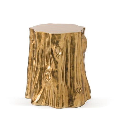 gold tree stump table