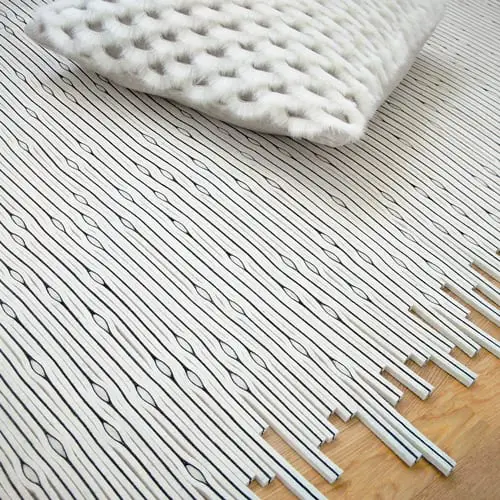 white striped rug