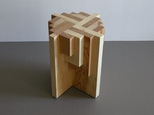 Four Artfully Handcrafted Wood Pedestals