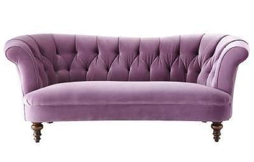 tufted lavender sofa