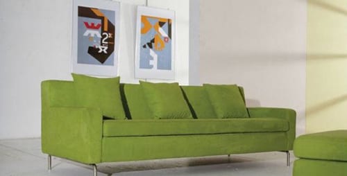 lime green ultrasuede sofa