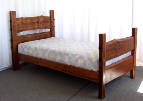 rustic wood twin bed