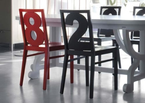 numbered dining chairs
