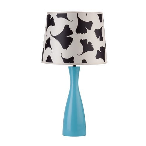black white and teal lamp
