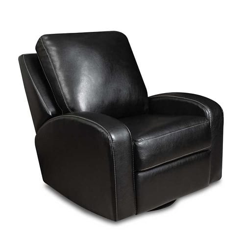 black leather swivel recliner