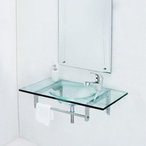 minimalist glass sink