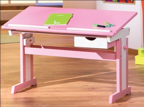 pink adjustable desk