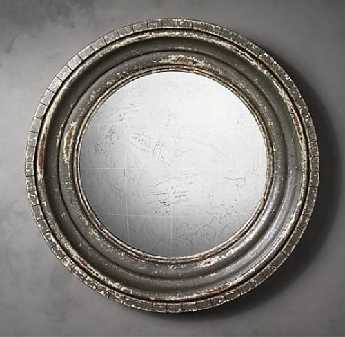 weathered wall mirror