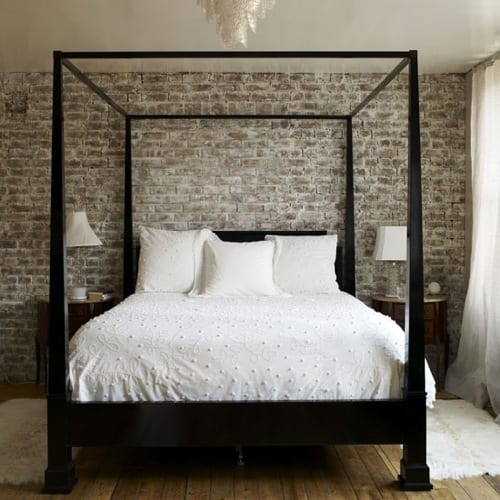 classic wood canopy bed