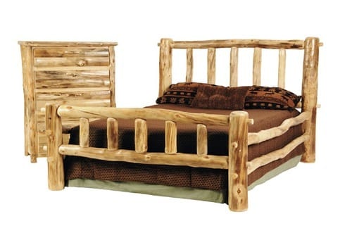 rustic log bed