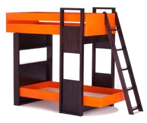 orange bunk bed