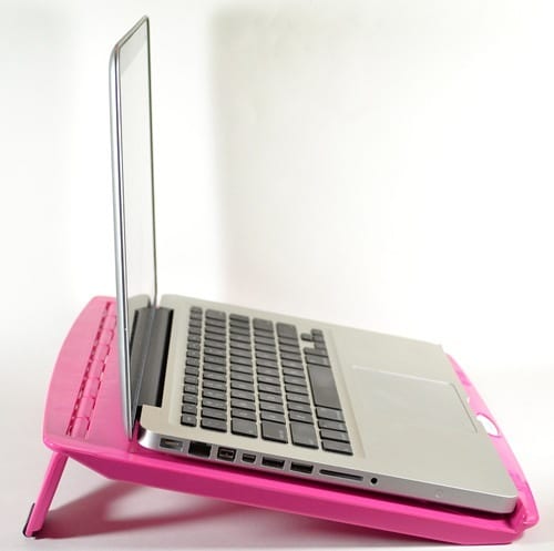 pink laptop stand