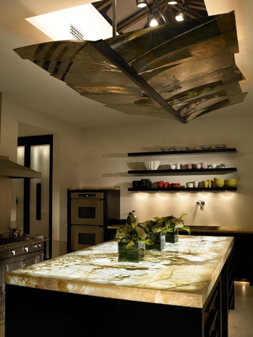 illuminated kitchen island