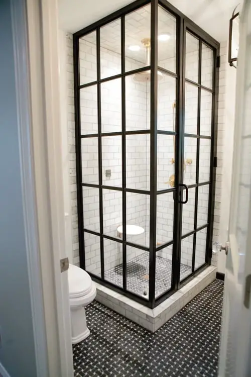 french door shower stall