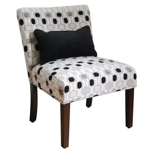 blue patterned accent chair