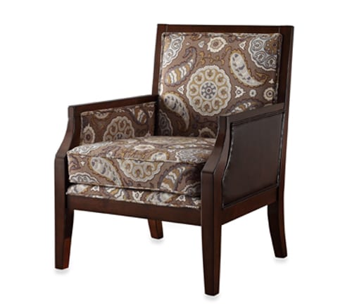 brown patterned accent chair