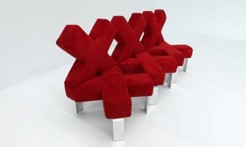 unique red couch