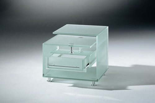 frosted glass end table