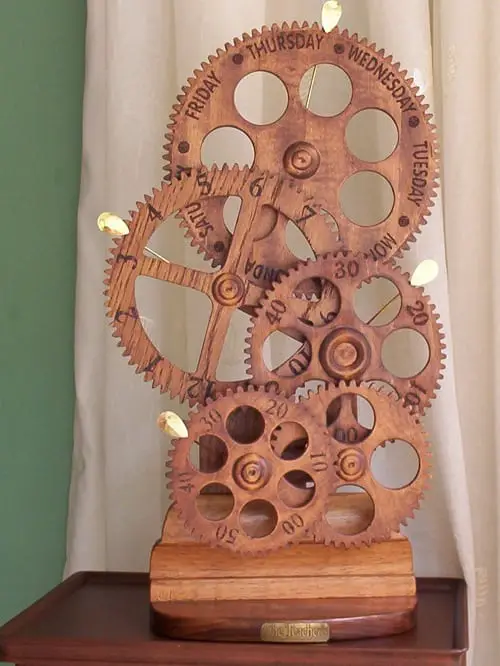 wooden gear clock