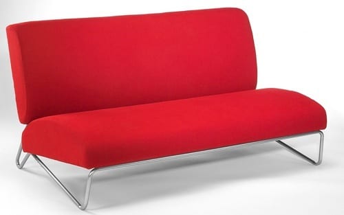 minimalist red sofa