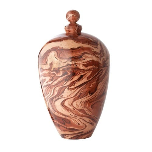 marbled wooden urn