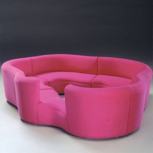mod pink couch