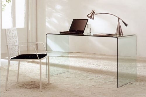 Bent Glass Desk by Zafferana