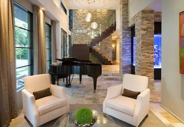 rock interiors living room stairs