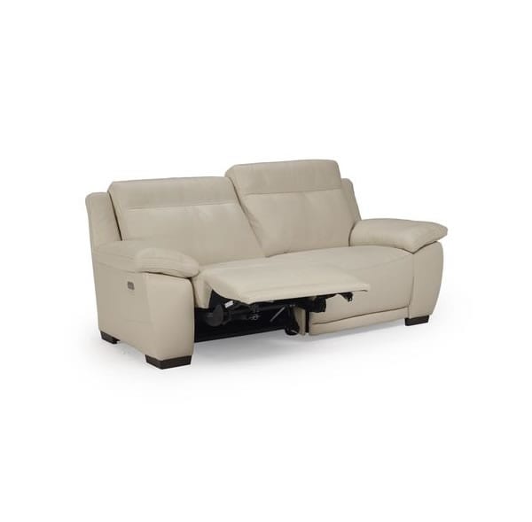 White leather reclining loveseat