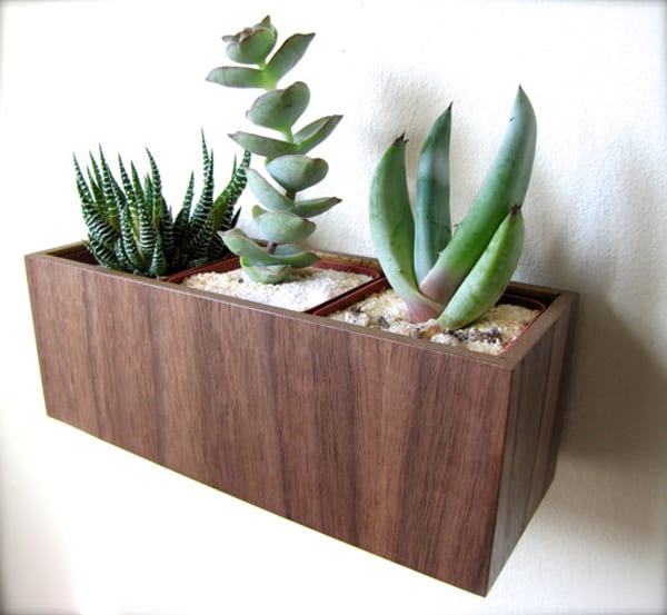 wooden wall planter