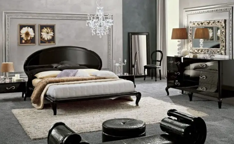 Luxury black bedroom furniture design