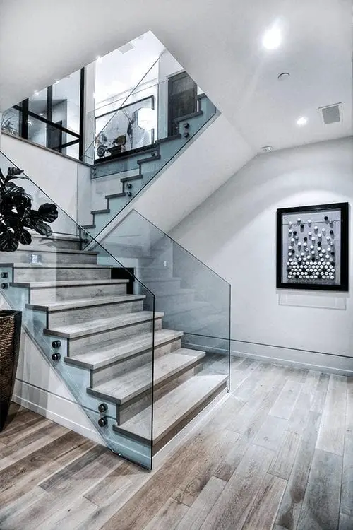glass encased staircase