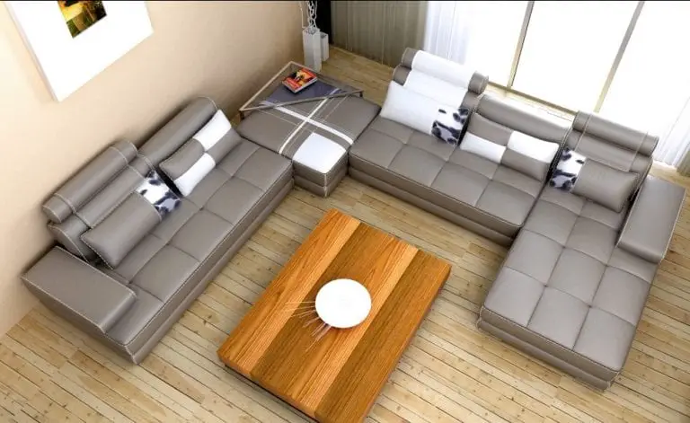 U Shaped Leather Corner Sofa Design