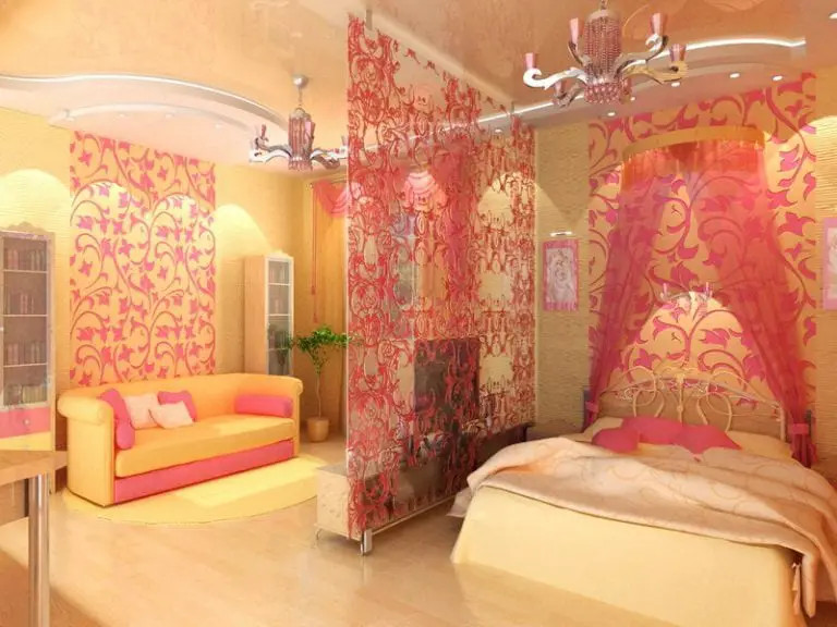 girls bedroom with curtains
