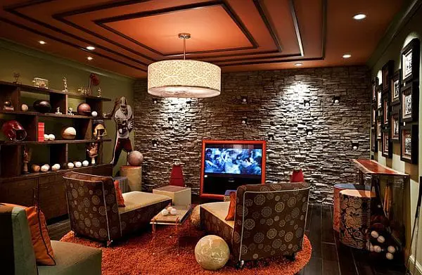 lovely decorative rock wall in a home