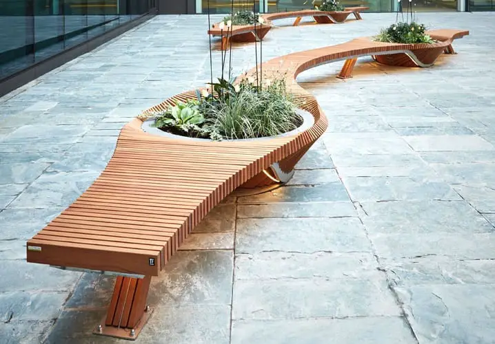TF Urban public bench with planter