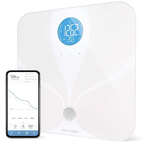 WiFi Smart Connected Body Fat Bathroom Scale by GreaterGoods, 2020 Update Free Service Help Desk Included, Backlit LCD, ITO Conductive Surface Tech, Accurate Precision Health Metrics