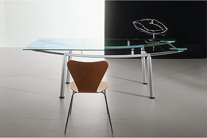 expandable modern glass dining tables gallotti & radice