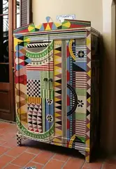 Lucas Rise Hand Painted Armoire, Hand Painted Armoire