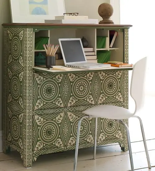 secretary desk well concealed hidden and hand painted
