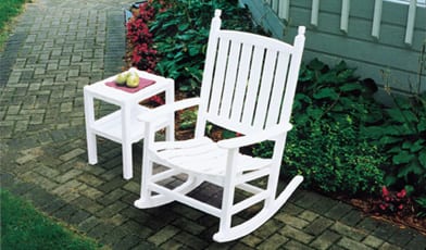 white outdoor rocking chair